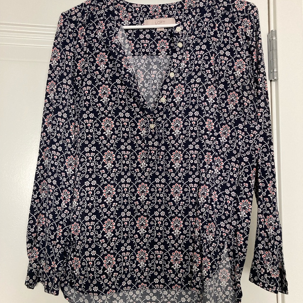 LOFT Navy Blouse